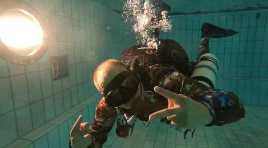 Echte Trainingsaufnahme aus dem Pool.